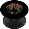 Nature Lover Outdoor Forest Wildlife Tre Alberi di paesaggio della fauna selvatica amante all'aperto della natura della foresta retrò PopSockets PopGrip Adesivo
