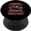 Women In Trades Power Line Designs Elettricista Donna Tradeswoman Lineworker elettrico PopSockets PopGrip Adesivo