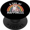 Chihuahua Puppy Lover PS A Tail of Happiness Chihuahua Cane Retro Arcobaleno PopSockets PopGrip Adesivo