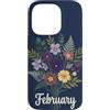 Birthday Flower Family Gifts Shop II Custodia per iPhone 14 Pro February Birth Flower Violet & Primrose Floral Birthday
