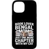 Bengal Cat Book Lover Reading Mom Life Custodia per iPhone 15 Book Lover Bengala Mom Just One More Chapter Cat