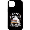 Siamese Cat Mom Reading Night Custodia per iPhone 14 Plus Accogliente mamma siamese amante dei libri, pagine morbide, notti tranquille
