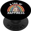 Irish Wolfhound Puppy Lover PS A Tail of Happiness, cane lupo irlandese, stile retrò, arcobaleno PopSockets PopGrip Adesivo