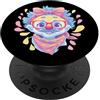 Cheerful Carnival Face Paint Studio Grap Blu Clown Kawaii Circus Carattere Divertente Ritratto Grafico PopSockets PopGrip Adesivo