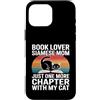 Siamese Cat Mom Book Lover Reading Custodia per iPhone 16 Pro Max Mamma siamese amante dei libri Solo un altro capitolo con il mio gatto
