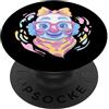 Cheerful Carnival Face Paint Studio Grap Blu Clown Kawaii Circus Carattere Divertente Ritratto Grafico PopSockets PopGrip Adesivo