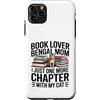 Bengal Cat Book Lover Reading Mom Life Custodia per iPhone 11 Pro Max Book Lover Bengala Mom Just One More Chapter Cat