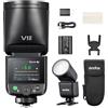 Godox V1 Mid N 55Ws Flash della fotocamera a testa rotonda per Canon, 2.4G Wireless Touchscreen Speedlite con TTL 1/8000 HSS, Carica USB-C, Riciclo rapido 1.7s, Batteria al litio 7.2V / 2200mAh