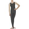 BODYWEAR LTD Body da bambina lucido senza maniche, con staffa, per danza classica, ginnastica, elastico in nylon ed elastan, Nero , 9-10 Years