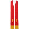 BLESSUME Stola reversibile del pastore del clero della chiesa, Rosso e bianco., taglia unica