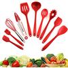 Hoshen Utensili da cucina antiaderente, in silicone, resistente al calore, rosso, 5 colori