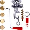 Tagliapasta Torchio per Pasta Fresca con Ghiera in Alluminio e 5 Trafile in Ottone | per Spaghetti, Maccheroni, Bucatini, Caserecce e Chitarra | Pasta Maker
