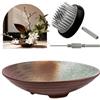 Meiwlong Kit di vasi giapponesi Ikebana da 4,9 cm, ciotole in ceramica Kenzan per composizioni floreali, decorazione mentale per fiori con base in gomma, strumento fisso per fiori