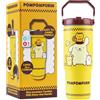 Get Trend Hello Kitty Pompompurin Tazza Termica con Manico e Cannuccia 850ml, Borraccia Termica Acciaio Inox Doppia Parete Senza BPA, Mantiene Freddo 12h e Caldo 5h (Giallo Pompompurin)