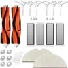 APZOVO Accessori Kit Ricambi Per Xiaomi Roborock S50 S51 S55 S5 max S6 S60 S65, 2 Spazzola principale, 6 Spazzola Laterale, 4 HEPA Filtro, 2 Panni Mop