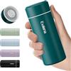 Exllena 【Serie Avanzata】Exllena Borraccia Termica Piccola - Mini Borraccia Termica 250 ml con Copertura in Acciaio Inox, Ideale per Borsa e Viaggi | Borraccia Piccola - Verde chiaro