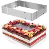 TIDEVAN Teglia Ad Anello Per Pasticceria Regolabile 20-38cm x 24-46cm Altezza 6 Cm Per Mousse, Crema, Dessert