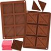 Webake Stampo in silicone per cioccolatini di San Valentino, 2 pezzi, con linguetta, quadrato, con mitra
