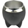 Delicatino - Tazza Mate in acciaio inox CAMPO nero, 200 ml, esterno in plastica senza BPA, rimovibile, set da tè a doppia parete, leggero, caldo o freddo, Bombilla non incluso