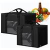 Beafaeur 2 Pezzi Borsa Termica Grande 50L + 30L, Borsa Frigo Pieghevole da Viaggio in Piedi, Doppia Chiusura con Cerniera, Riutilizzabile, Borsa Porta Pranzo, Borse da Picnic per Campeggio, Barbecue, Lavoro