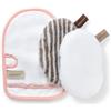 Waschies Set da 3 pezzi per sauna, 1 guanto per la pulizia, 1 tampone per la pulizia del corpo e 1 panno per la pulizia del viso e esfoliante - pulizia delicata - lavabile, riutilizzabile e