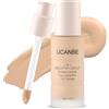 UCANBE Fondotinta e Correttore 2-in-1 - Alta Copertura e Finish Opaco - Arricchito con Acido Ialuronico - Trucco Viso a Lunga Durata per Pelli Grasse, Miste e Normali, 30ml (Miele caldo)