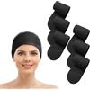 Coogime 6 fasce per capelli per trucco, con chiusura in , fascia regolabile SPA, per sport, doccia, cosmetici e trucco, colore nero
