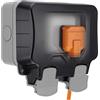 British General Masterplug WP24 - Presa doppia per esterni impermeabile, senza interruttore, grado di protezione IP66, 13 A