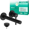 hansgrohe Zesis S - Rubinetto lavabo a incasso per montaggio a parete con scarico, Miscelatore lavabo risparmio idrico (EcoSmart+) con bocca di erogazione 19,4 cm, nero opaco, 74750670