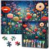 TISHIRON Puzzle di fiori da 1000 pezzi per adulti, fantasioso giardino fiorito, 50 x 70 cm, colore intenso, puzzle di alta qualità