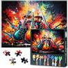 TISHIRON Puzzle per adulti, 1000 pezzi, strumenti musicali su grunge colorato astratto 1000 pezzi, chitarra acustica e chitarra elettrica, Impossible, 50 x 70 cm