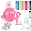 LTFIOON Drawing Robot, Robot da Disegno per Bambini con 100 Carte, Robots da Disegno Che Dipinge, idraw robots Magico Interattivo per Bambini&Bambine (Rosa)