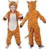 Wizland Kids Animal Onesie Costume Tiger Monkey Black Cat Lion Dalmatian Fancy Dress Costume for Boys and Girls 4-14 years