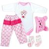 MAIHAO Vestiti per neonati Reborn Bambole Vestiti 55,9 cm Accessori per Neonati 50-55,9 cm Bambola Neonata Ragazza & Ragazzo 【Simpatico Orso Modello 5pcs Set 】