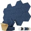 Kuchoow Pannelli Fonoassorbenti Esagonali Adesivi per Parete, 12 Pezzi Pannello Acustici Decorativi per Riduzione dell'Eco, Studio, Gaming, Camera Da Letto, Ufficio, Soffitto, 30x26x0,9 cm, Blu Navy