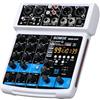 BOMGE-04F Mixer audio dj a 4 canali con MP3 / USB Bluetooth, registrazione stereo/effetto eco 48V / 24 DSP, adatto per trasmissione in diretta, karaoke, performance e produzione musicale (bianco)