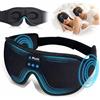 AURIVEE® Maschera da Notte Bluetooth 3D con Cuffie - Blocco 360° della Luce, Zero Pressione sugli Occhi, 10-12h Autonomia, Timer, Altoparlanti Stereo Ultrasottili, Lavabile
