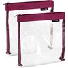 nex|trip Set di 2 beauty case trasparente per liquidi e bagaglio a mano, borsa per cosmetici per aereo, set da viaggio, Purple - Set da 2,