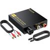 PROZOR 192kHz Convertitore DAC Supports DTS Convertitore da 5.1CH Ottico Coassiale a L/R con Tre Cavi Convertitore da Ottico a L/R Volume Regolabile Adattatore Toslink per TV Computer Set-top PS4