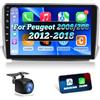 NHOPEEW 2G+64G Android Autoradio per Peugeot 2008/208 2012-2018- Senza fili Carplay e Android Auto - 10 pollici Android Stereo con WiFi EQ GPS Mirror Link FM RDS + Telecamera posteriore