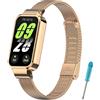 CHULN Metallo Cinturino Compatibile con Xiaomi Miband 9 Active/Redmi Watch Band 3, Regolabile Braccialetto di Ricambio in Acciaio Inossidabile per Xiaomi Miband 9 Active. (No Host)