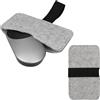kwmobile Custodia Mouse Wireless Compatibile con Apple Magic Mouse 1 / Magic Mouse 2 / Logitech Pebble Wireless - Astuccio in Feltro con Elastico - Porta Mouse da Viaggio - Grigio Chiaro/Nero