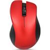 Perixx PERIMICE-621R - Mouse wireless - Silent Click con design ergonomico - Compatibile per PC desktop e laptop - Wireless 2,4 GHz - Rosso