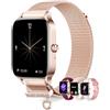 Erkwei Orologio Smartwatch Donna con Chiamate e Notifiche 4 Cinturini 1.85 Orologio Fitness Contapassi Frequenza Cardiaca Sonno 100+ Sportive Smart Watch Donna per Android iOS, Rose Gold