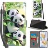 PHINIENLAND Cover per Honor 90 5G Case PU Pelle Custodia [Kickstand] [Chiusura magnetica] [Slot per Schede], Portafoglio Flip Custodia per Honor 90 5G,Panda