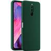 HULLIN Custodia per Telefono in Silicone Colorato, Adatta per Redmi 8 (6.22) - Verde scuro