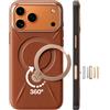 TORRAS Ostand Q3 VegSkin Cover per iPhone 17 Pro Max, Custodia Ostand Q3 VegSkin in Pelle di Silicone Sostenibile, Supporto Magnetico Invisibile a 360°, Pelle di Alta Qualità, Ultra Sottile, Marrone