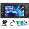 Motorsi 4+64G Autoradio per Transit Fiesta Focus Galaxy Mondeo Fusion Kuga C-Max S-Max Connect, Android 15 Stereo Radio Singolo DIN 7'' Bluetooth Carplay Android Auto Radio EQ GPS WiFi Supporto DAB