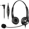 Callez Cuffie Telefono Fisso Cordless Dect con Microfono a Cancellazione del Rumore, Auricolare 2,5 mm Binaurale per Cisco SPA 504G Gigaset C530A CL660 Yealink W52P Panasonic Call Center Ufficio