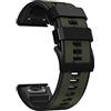 RoYiio Sportivo Cinturino per Garmin Quatix 8 47mm/Quatix 7 Pro/Tactix 8 47mm/Fenix 8 47 mm/Fēnix 7Pro/Fēnix 6Pro Cinturino Silicone per Descent G2/Fenix E/Epix 2 (QuickFit 22mm, Nero Verde Militare)